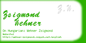 zsigmond wehner business card